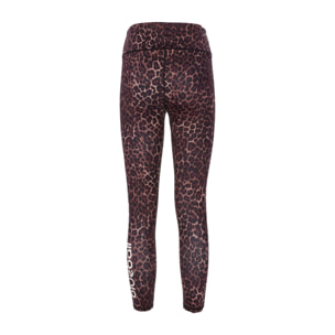 Mallas de cintura alta con estampado animal print para mujer BLUEBALL Kalahari - Marrón