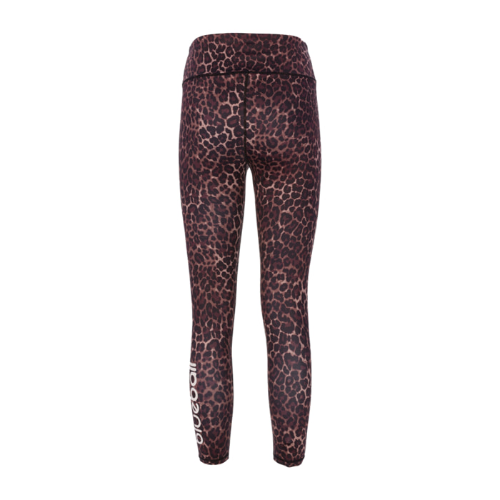 Mallas de cintura alta con estampado animal print para mujer BLUEBALL Kalahari - Marrón