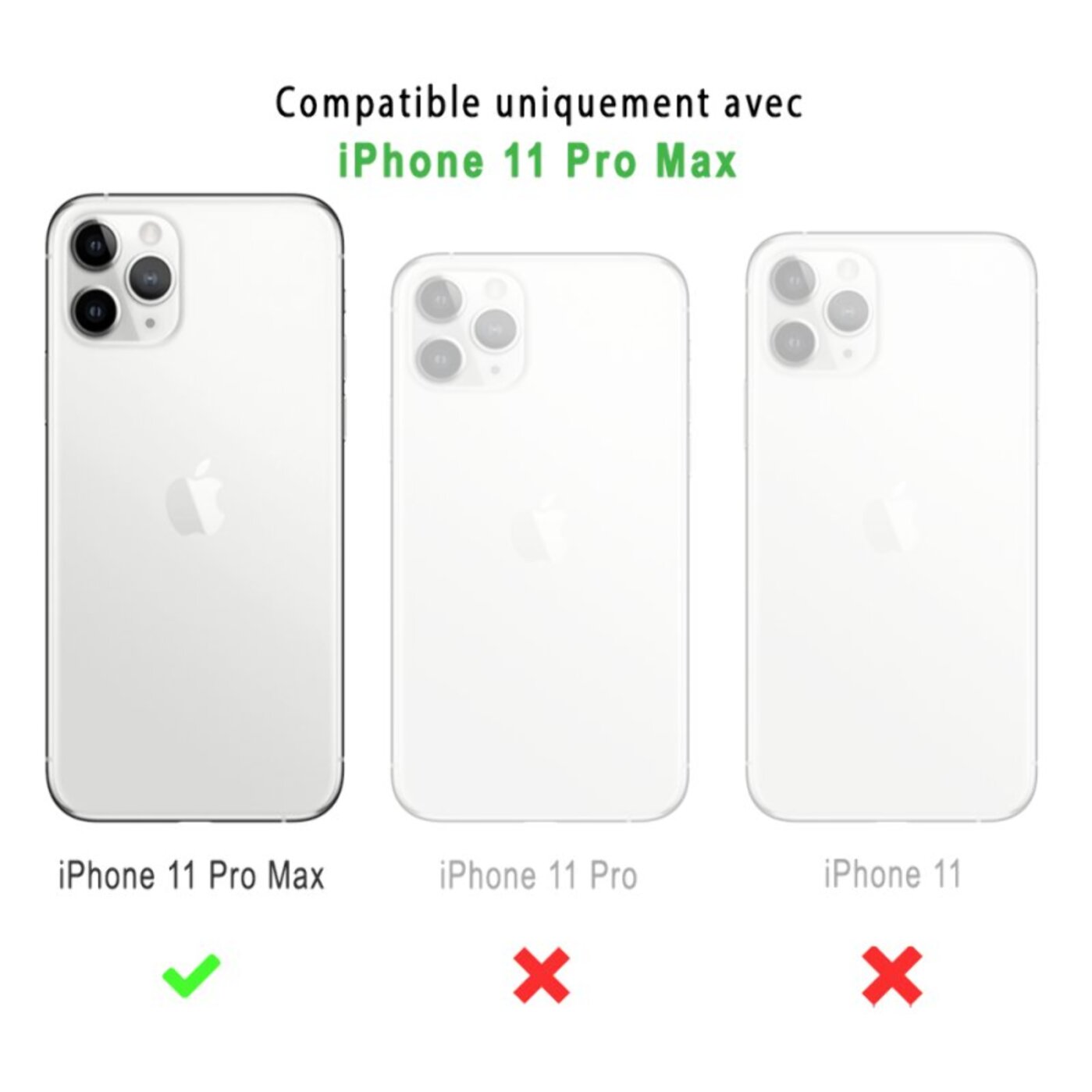 Coque iPhone 11 Pro Max Silicone liquide Noire + 2 Vitres en Verre trempé Protection écran Antichocs