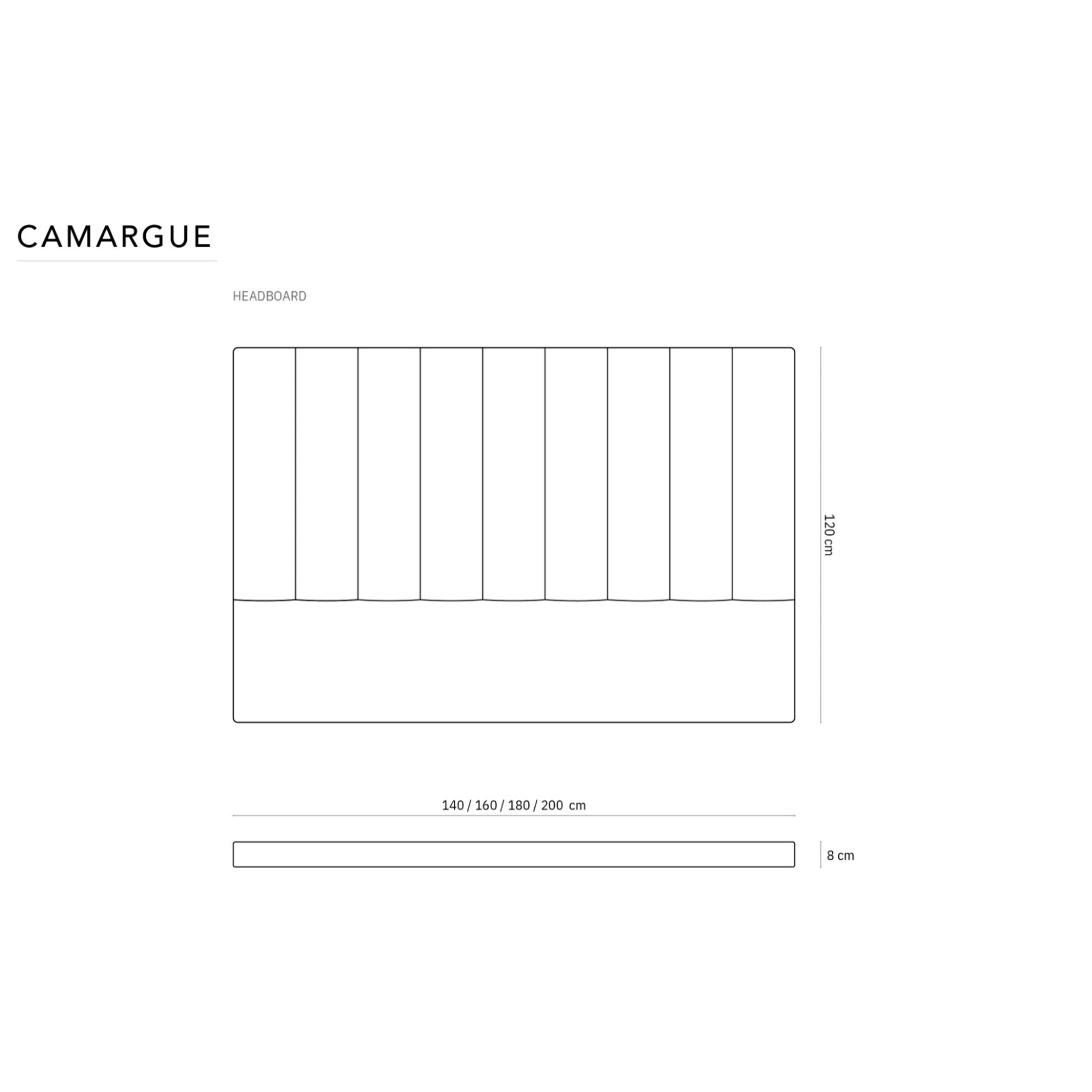 Tête de lit "Camargue" 160x120cm en velours bleu foncé