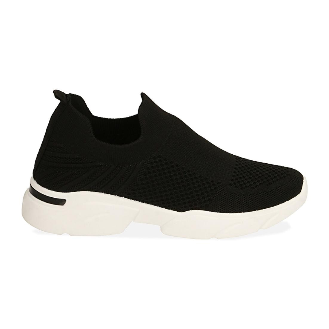 Slip-on nere in tessuto