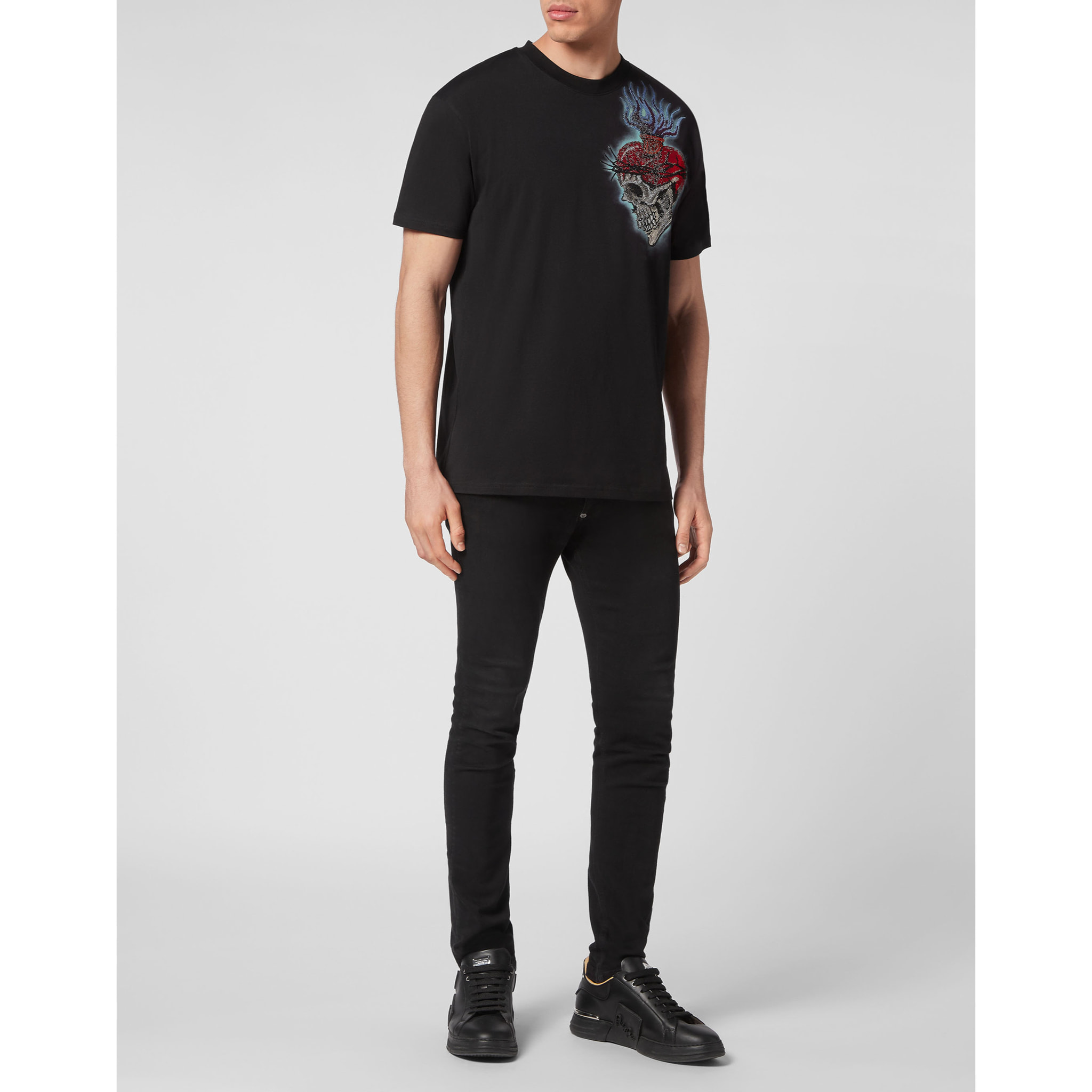PHILIPP PLEIN Camiseta de cuello redondo y manga corta TATTOO