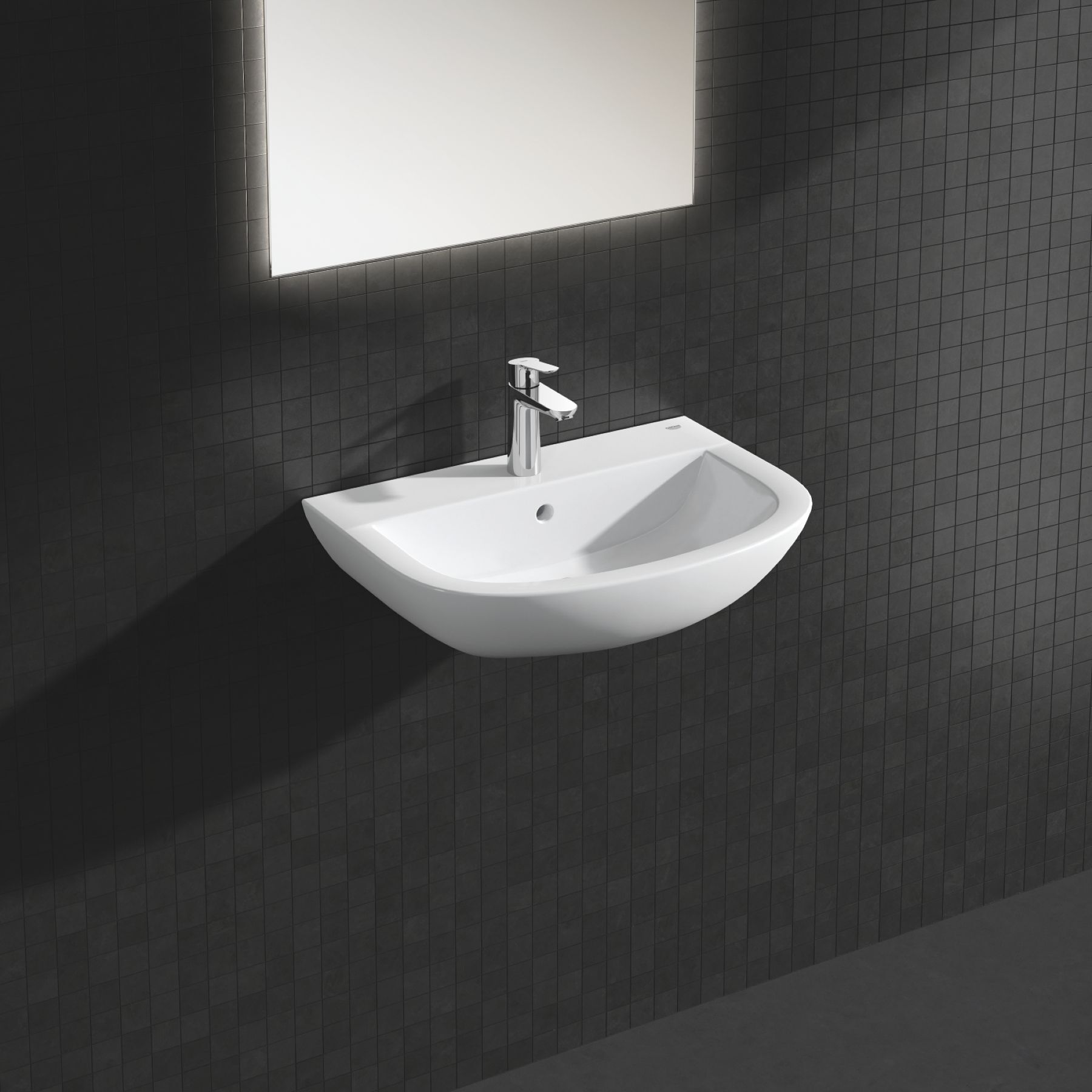 Mitigeur monocommande Lavabo BauEdge, Taille M, chromé