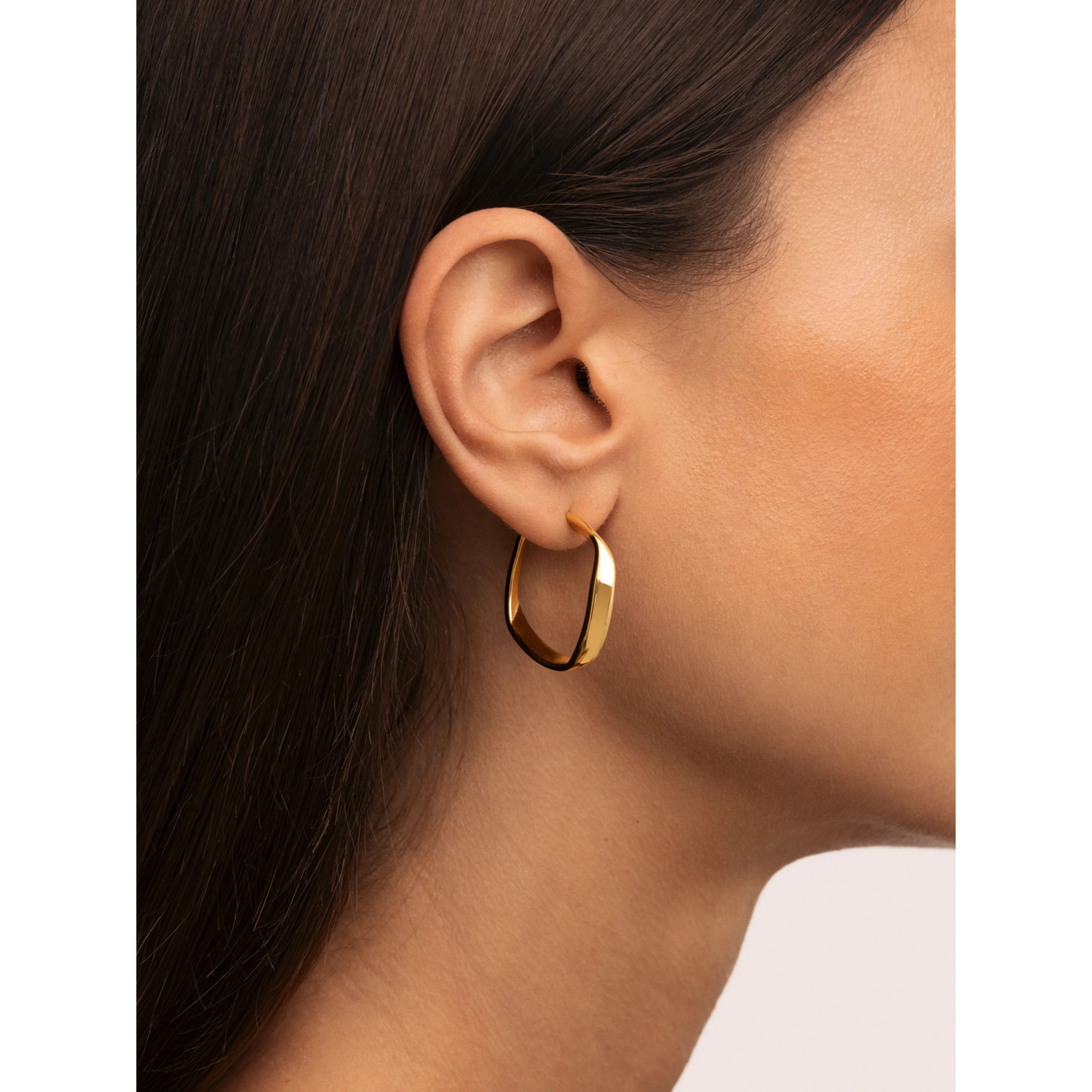 Pendientes Aro Forma Acero Baño Oro