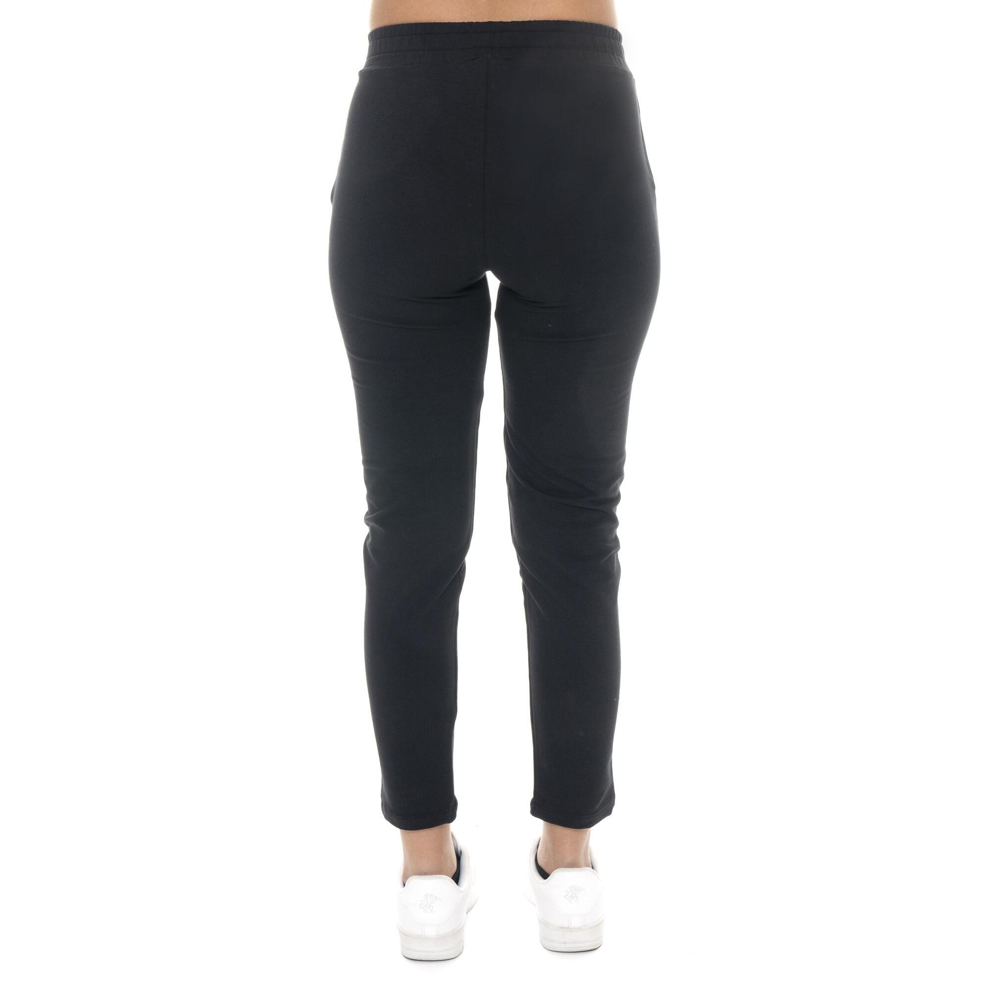 Pantaloni da donna in cotone non Felpeto con piega Leone Basic