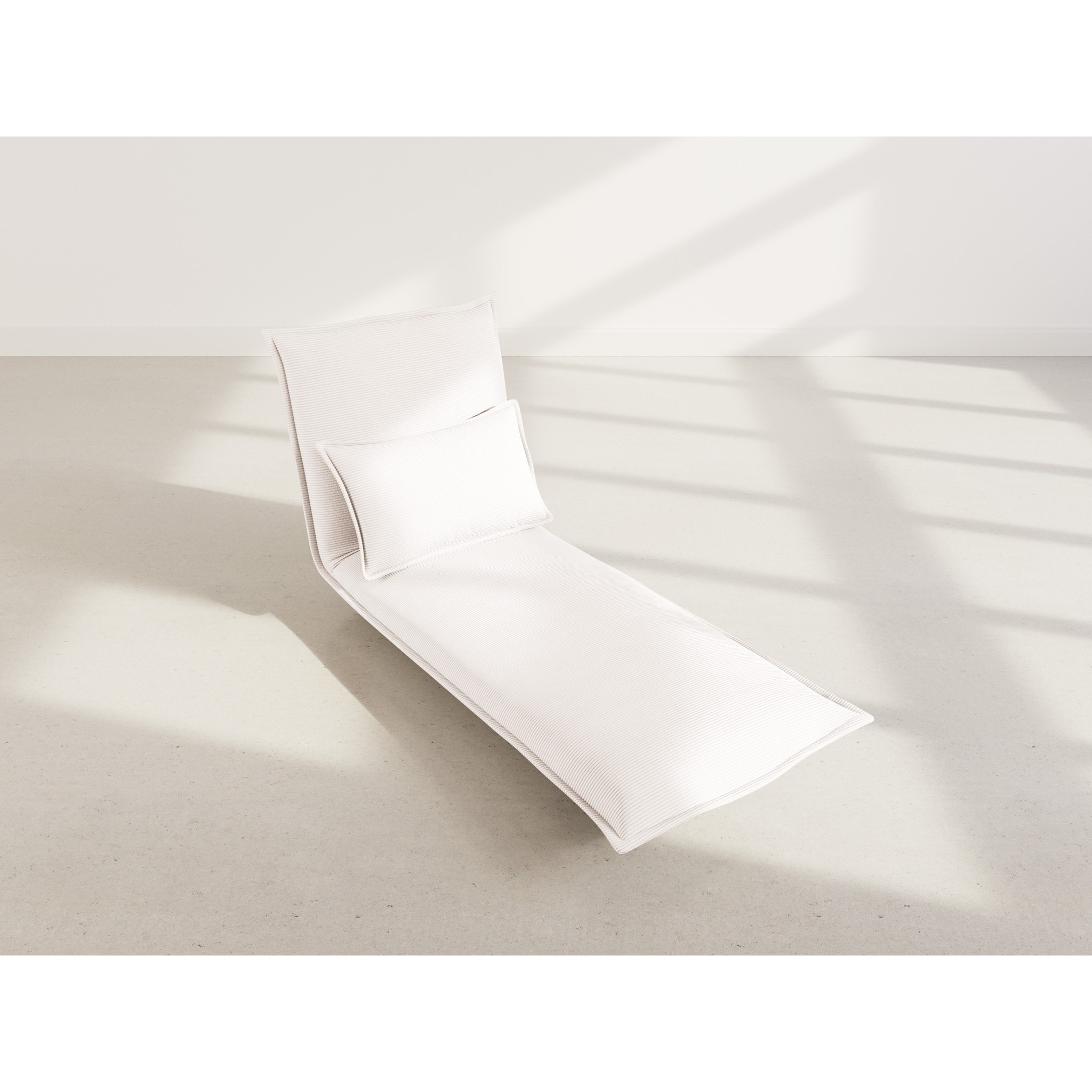 Candice - Banquette 1 place convertible clic-clac en velours côtelé - Beige