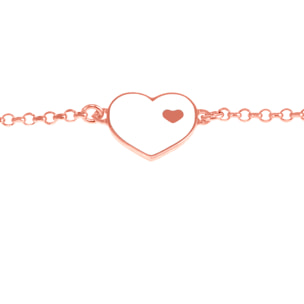 Pulsera de Plata de Ley 925 con forma exterior de corazón