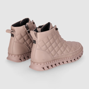 Botines de Piel - Taupe - Tacón: Bajo