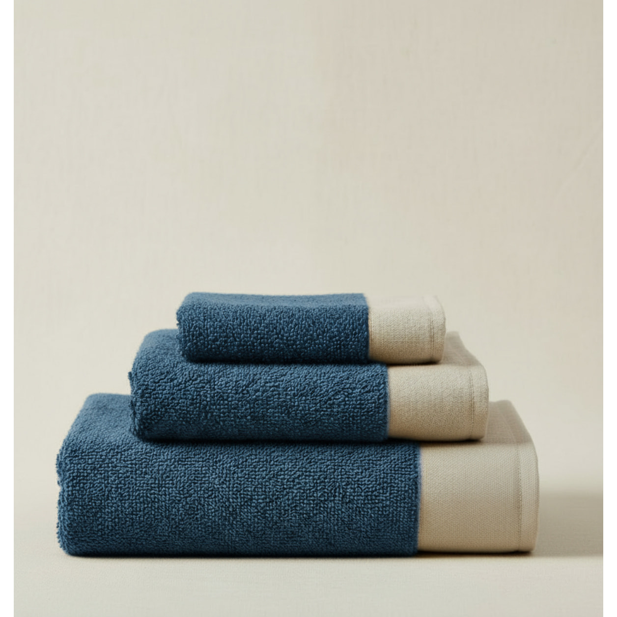 SET VISO, MANI E CORPO SPUGNA BLU ARAZZO CON BALZA IN LINO