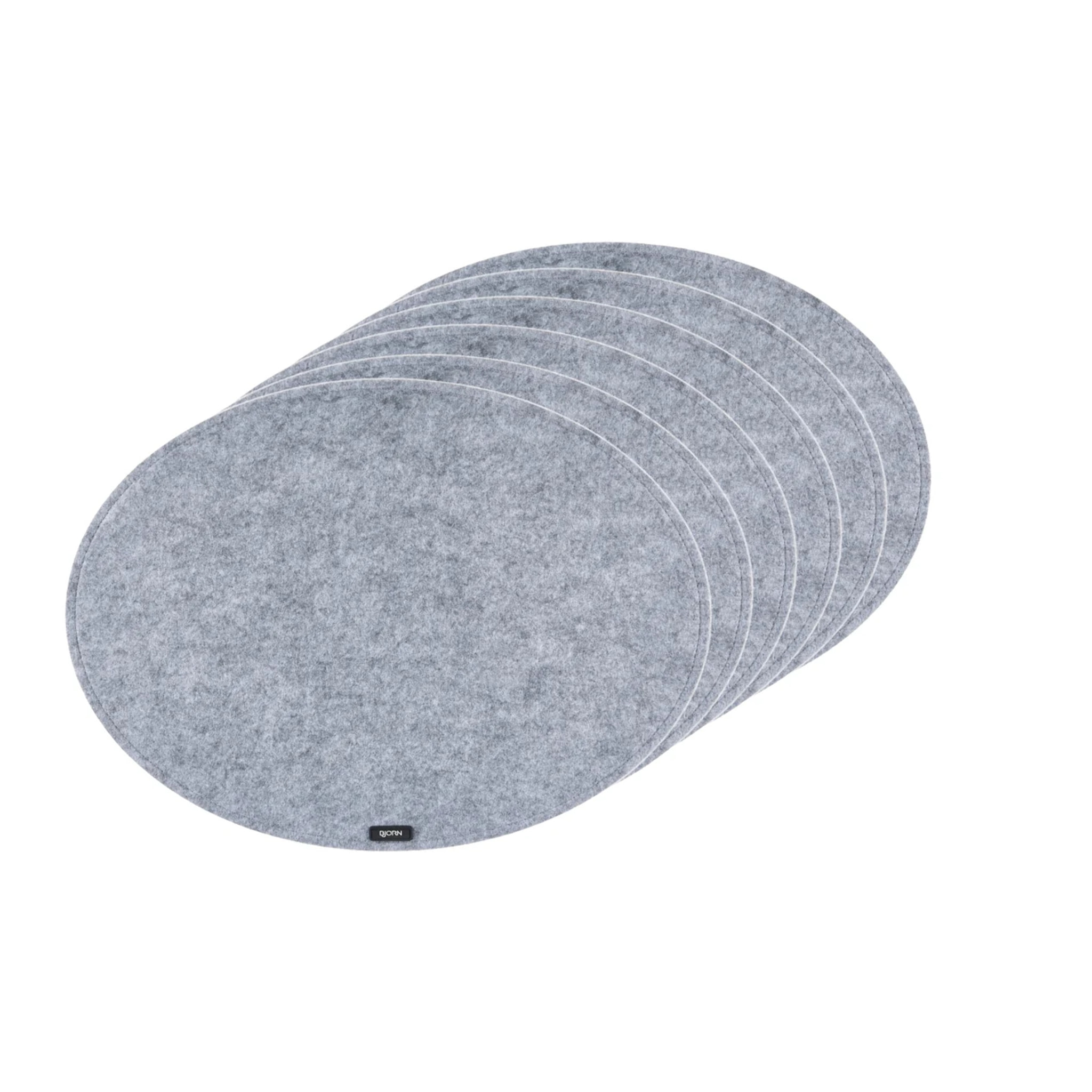 Set de table ovale - 6 pièces - Feutre recyclé gris