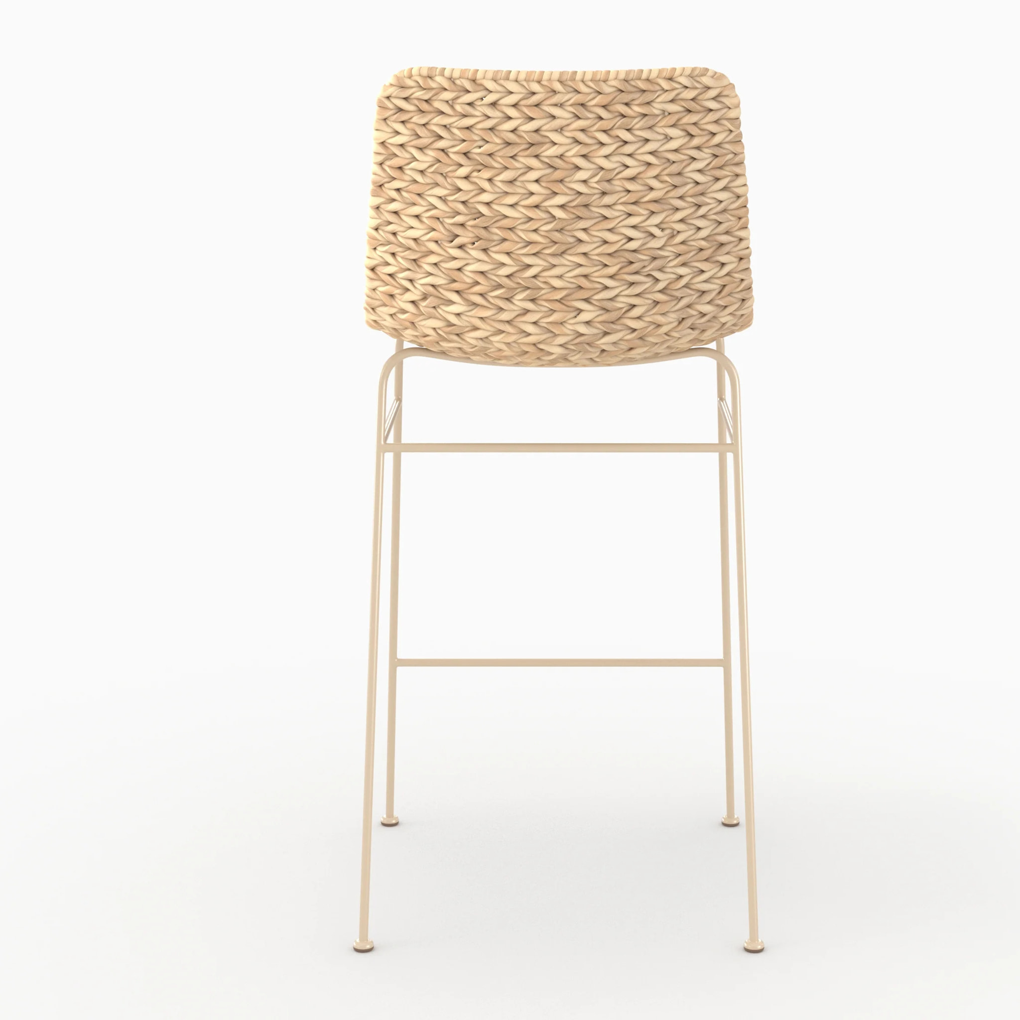 Lot de 2 chaises pour îlot central 66 cm en matière naturelle - Faro