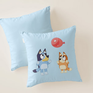 Funda cojin BLUEY con relleno 45x45 .