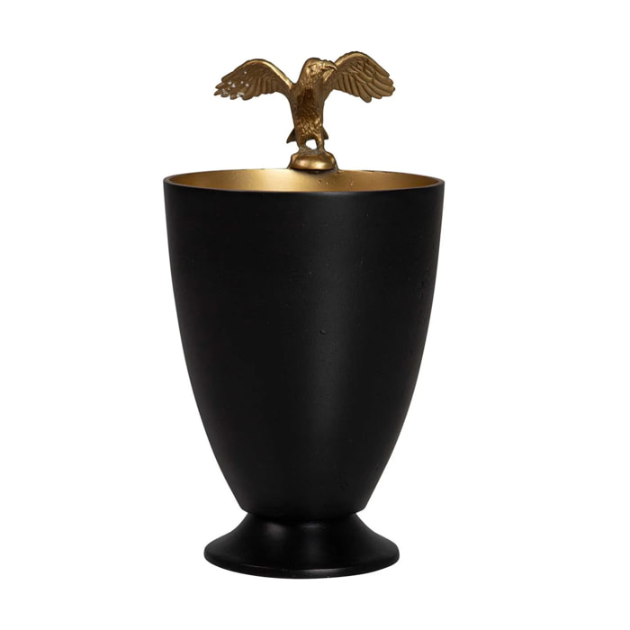 Champanera Aguila Aluminio Negro Dorado 20x22x34 Cm