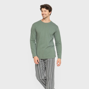 Pijama hombre franela Cronos Verde