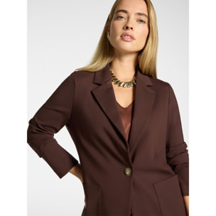 Elena Mirò - Blazer misto viscosa monopetto - Marrone