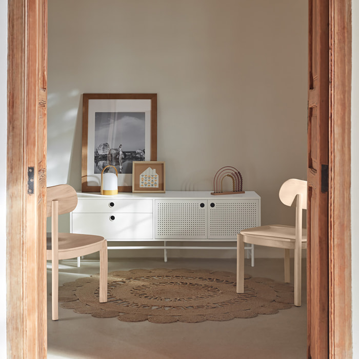Mueble de televisión Punto 2 puertas y 2 cajones blanco