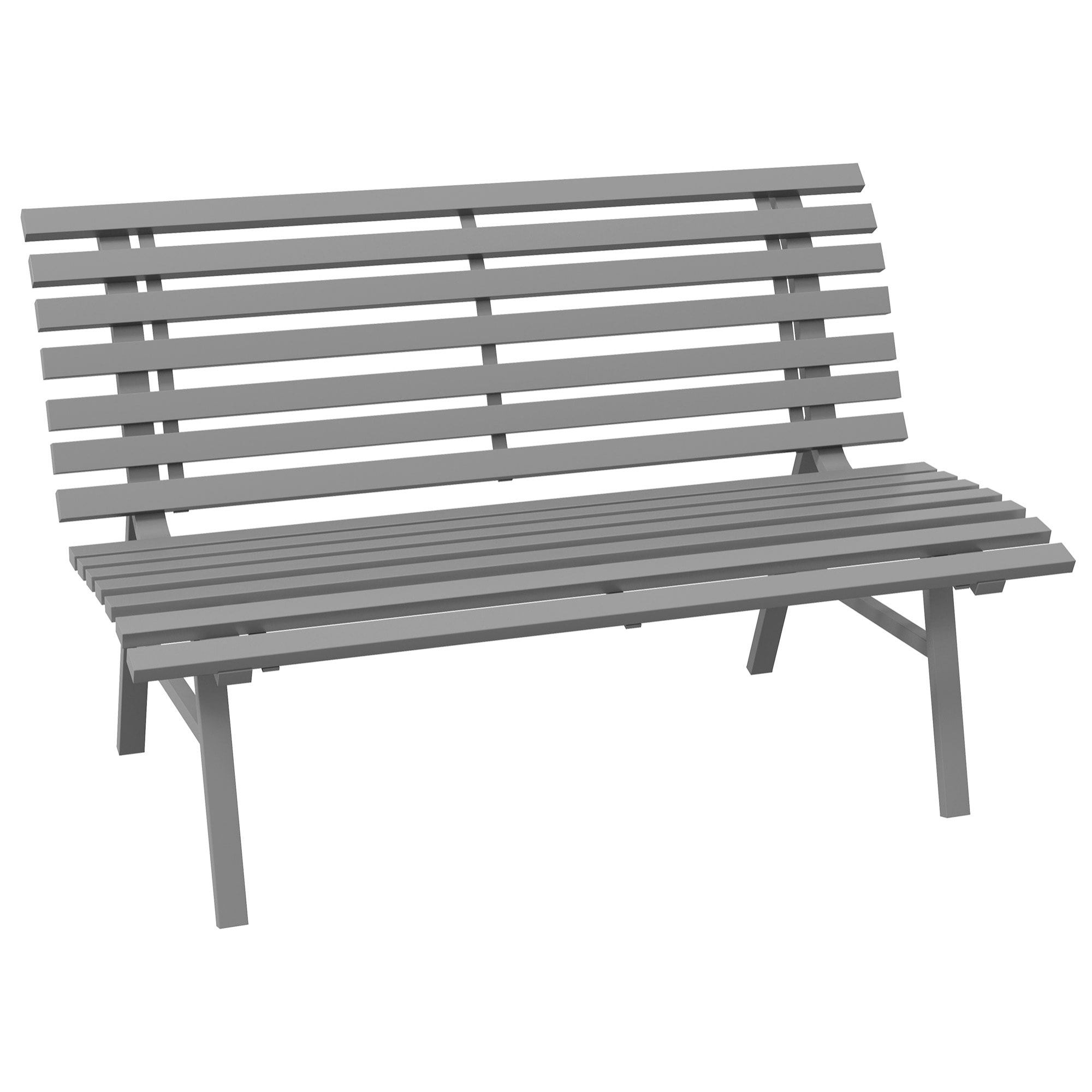 Banc de jardin 2 places assise dossier à lattes alu gris