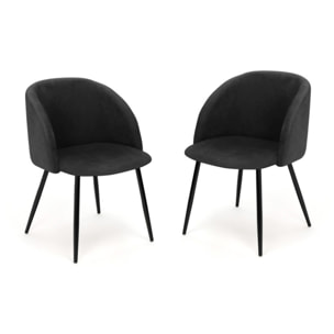 Chaises Nina en velours et pieds noirs