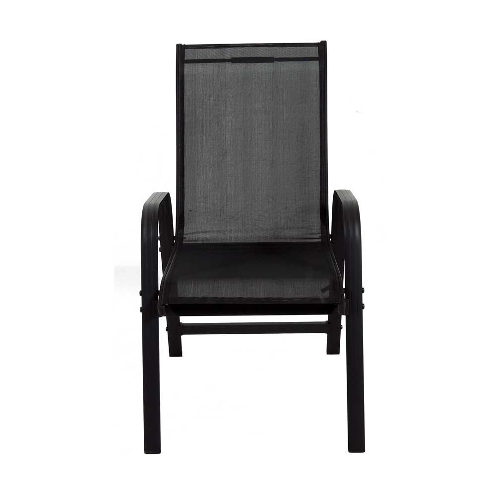 Lot de 2 fauteuils de jardin "Porto" alu/textilène - Noir