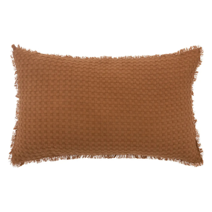 Coussin nid d'abeille "Widdy" 30x50cm rose terracotta