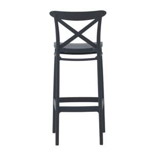 Set di 4 sgabelli HAMBURG in polipropilene antracite