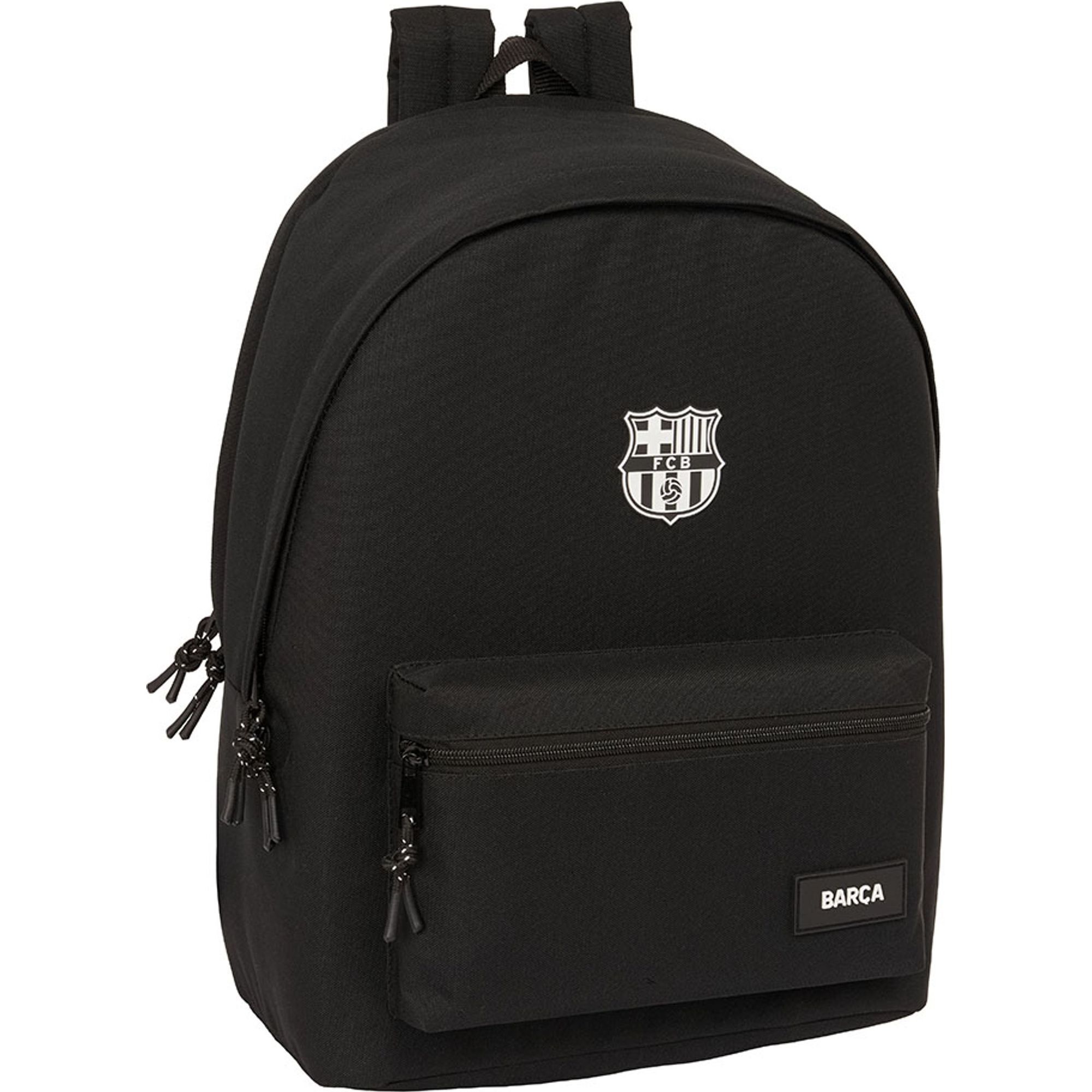 Mochila doble para portatil 15,6"+usb f.c.barcelona chica negro