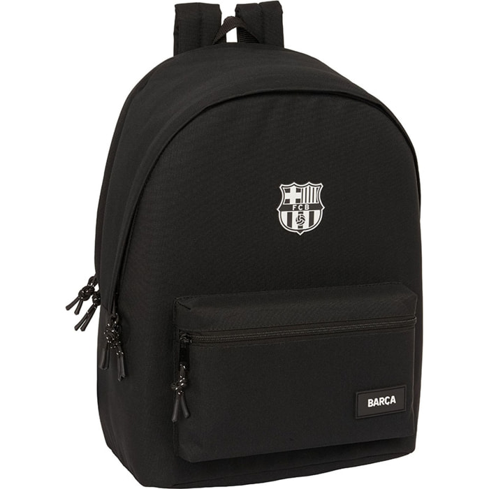 Mochila doble para portatil 15,6"+usb f.c.barcelona chica negro