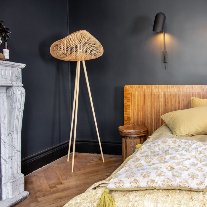 Lampadaire en bambou pieds en bois h165cm LIPS