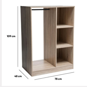 Armoire dressing penderie Effet chêne naturel Mix N' Modul