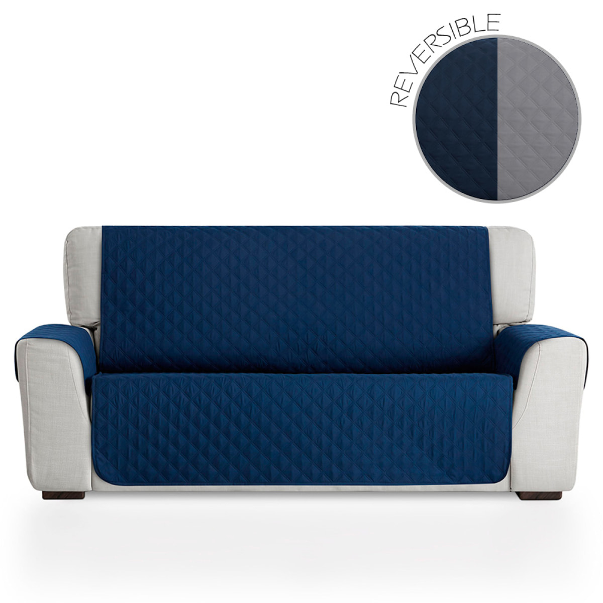 Cubre Sofá Reversible Acolchado MAU Azul/Gris claro Nordic-Home