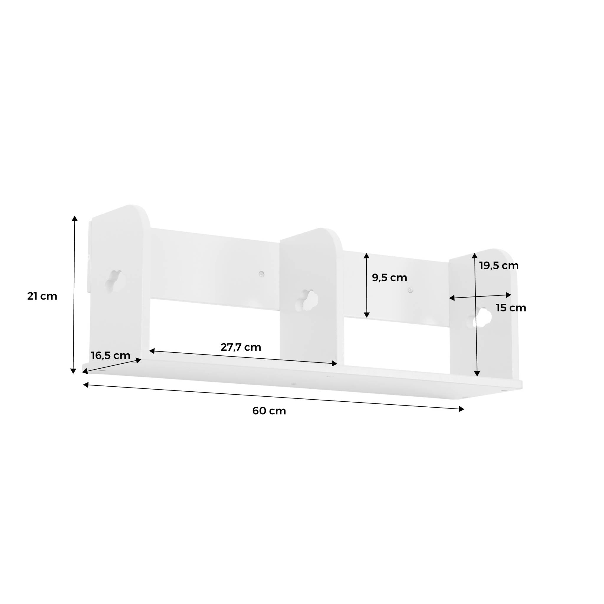 Étagère murale verte rangement chambre enfant 60cm