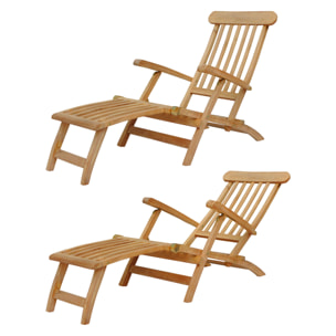 Transat pliant 153cm en teck LOMBOK