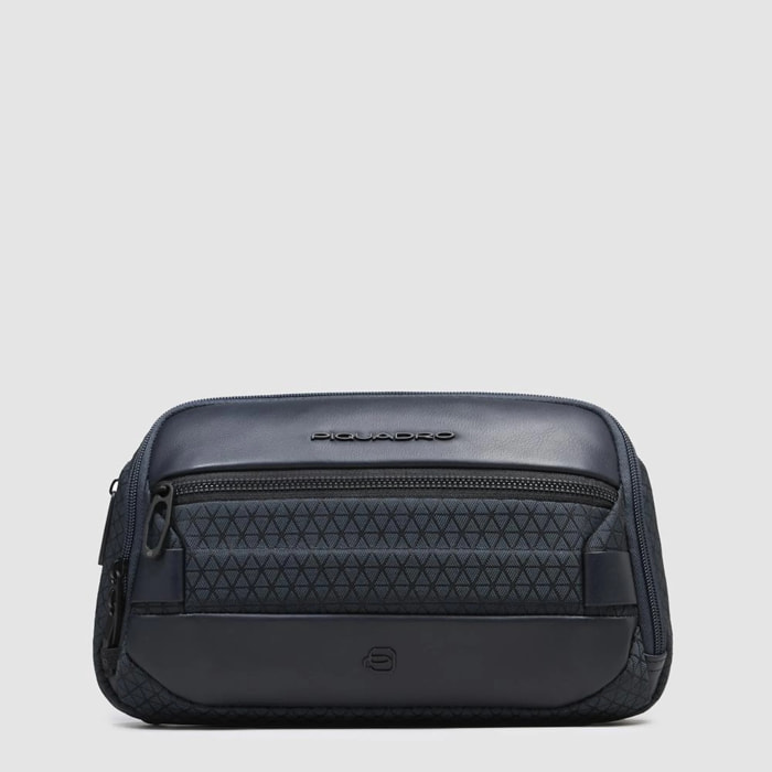 Piquadro Marsupio espandibile in tessuto riciclato con sistema di sicurezza antifurto e protezione RFID