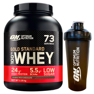 Gold Standard 100% Whey Proteine con Aminoacidi Doppio Cioccolato 2,26kg 73 Porzioni + Shaker