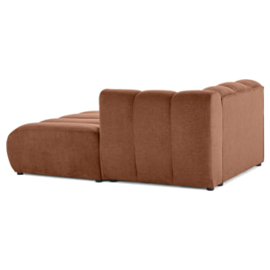 Debbie - module d'assise méridienne droit en tissu texturé - Terracotta