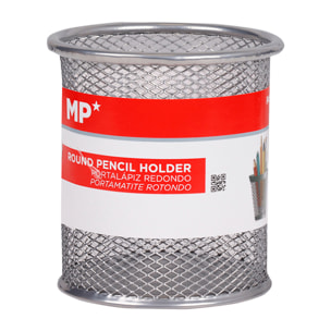 PORTALÁPICES REDONDO PLATEADO 10 x 9 cm