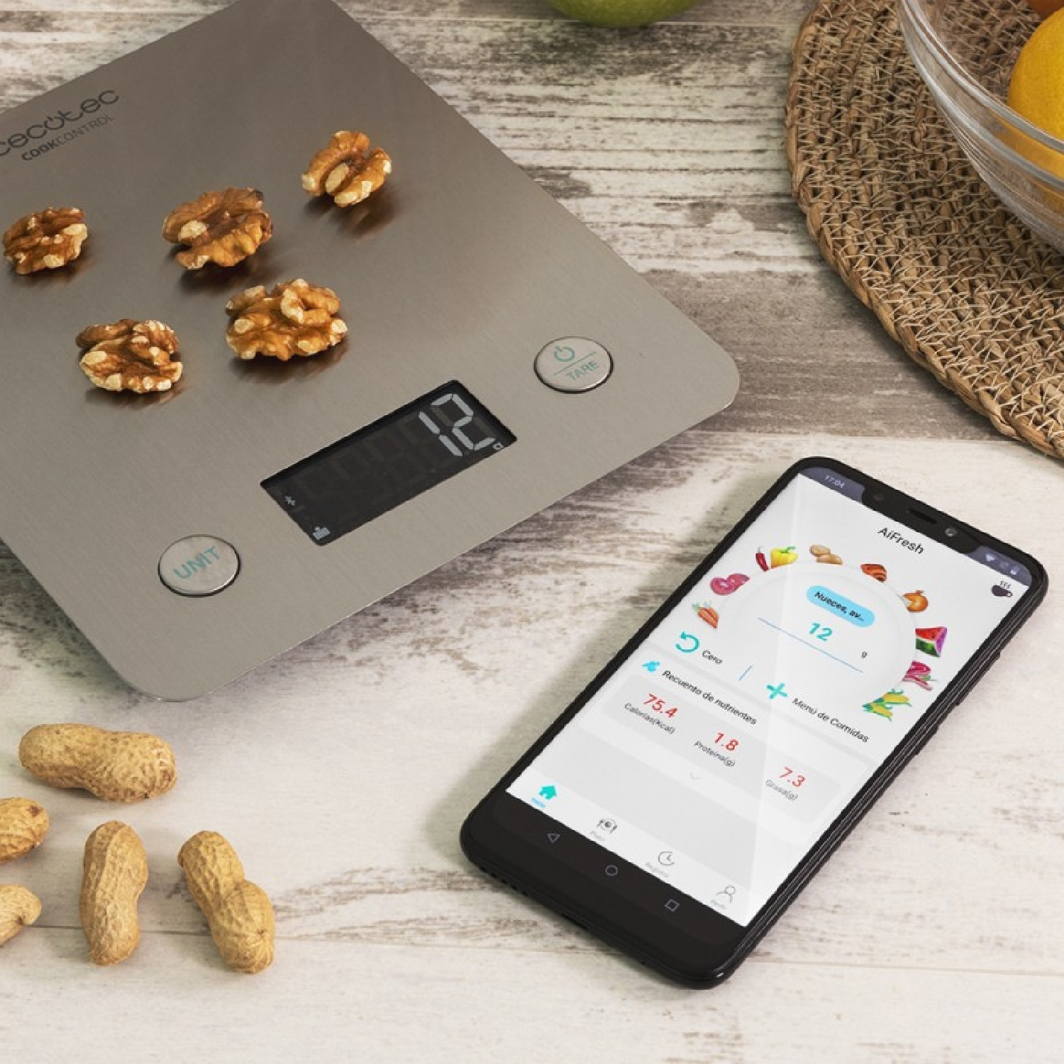 Cecotec Balance de Cuisine Cook Control 10000 Connected avec App, Finissions en