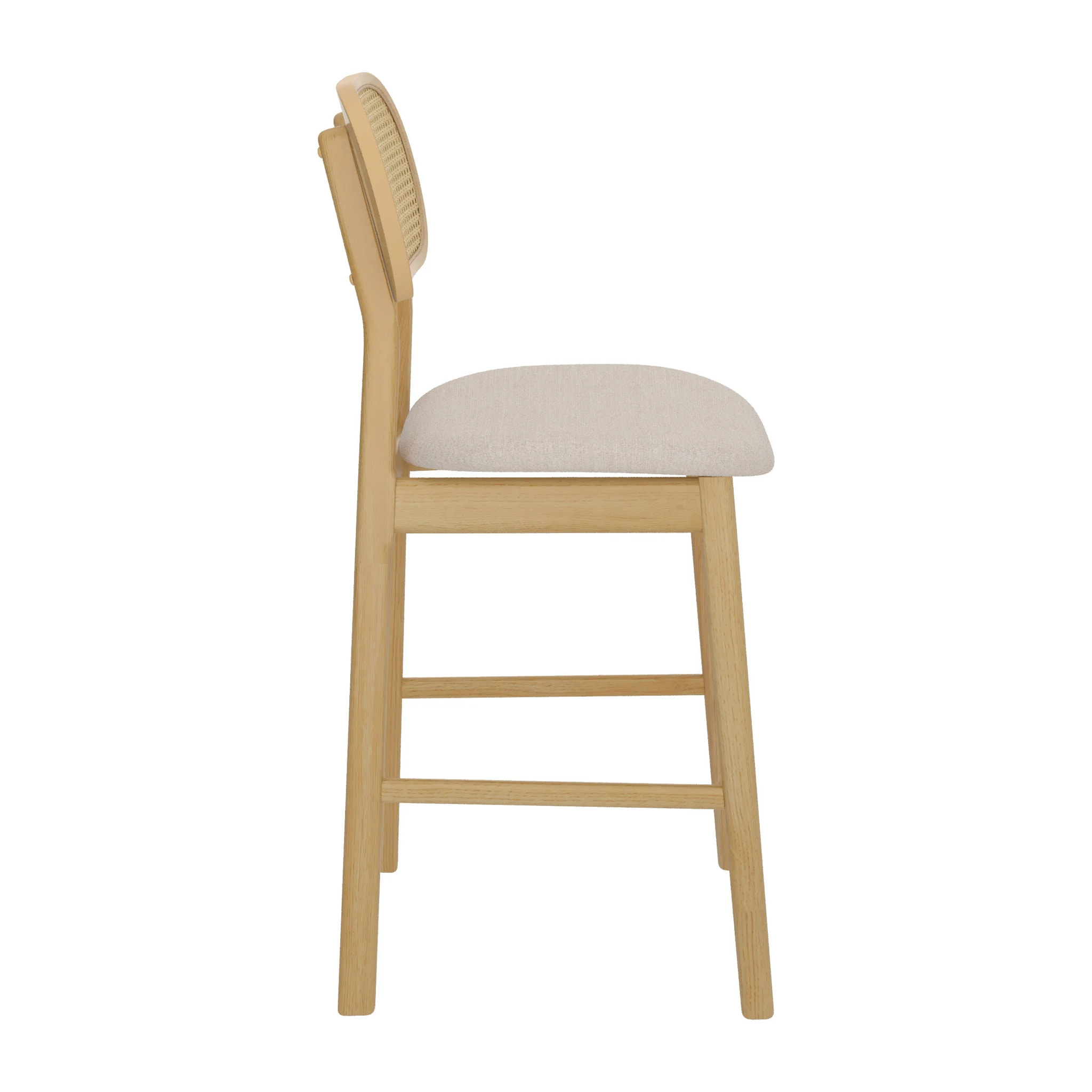Lot de 2 chaises pour îlot central 64,5 cm en tissu beige - Maria