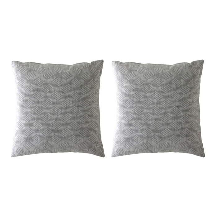 Lote de 2 fundas de cojín jacquard TEVERE-B 50x50 cm Gris