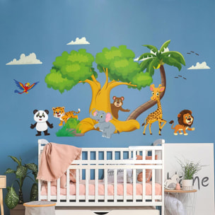 Stickers muraux | Sticker Mural Autocollant - ANIMAUX SOUS LES ARBRES - Stickers adhésifs