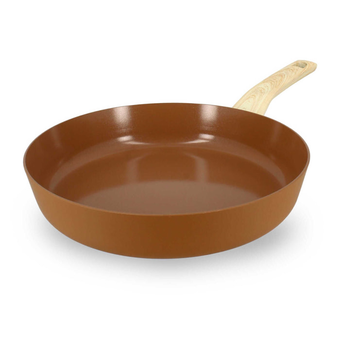 Poêle en revêtement céramique 28cm noisette - tous feux COLORAMA