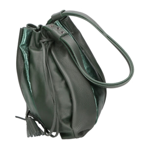Borsa a spalla da donna - Modello Nunzia - Vera pelle - 30.0 x 33.0 x 7.0 cm
