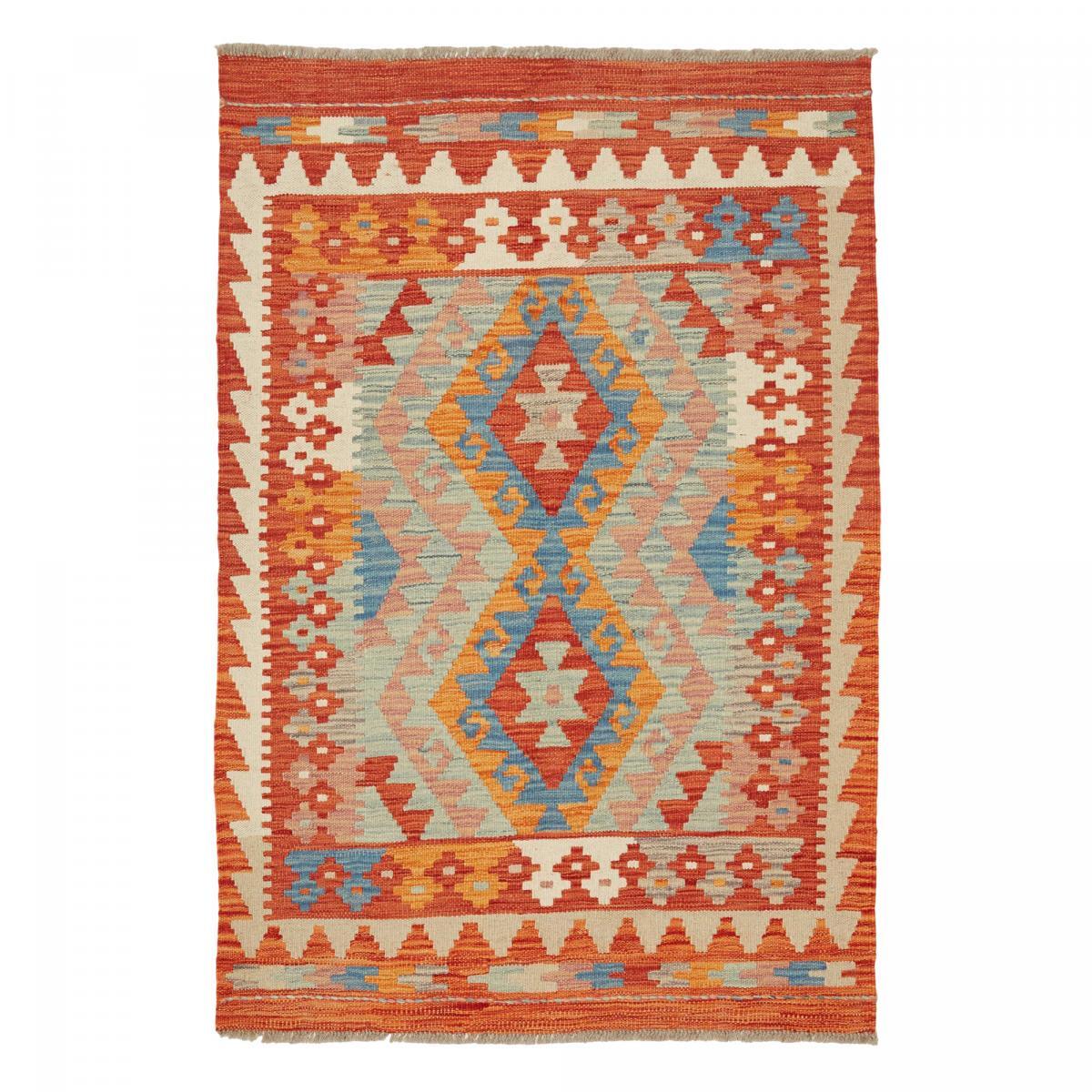Tapis kilim au motif ethnique, tissé plat artisanal, VEROS