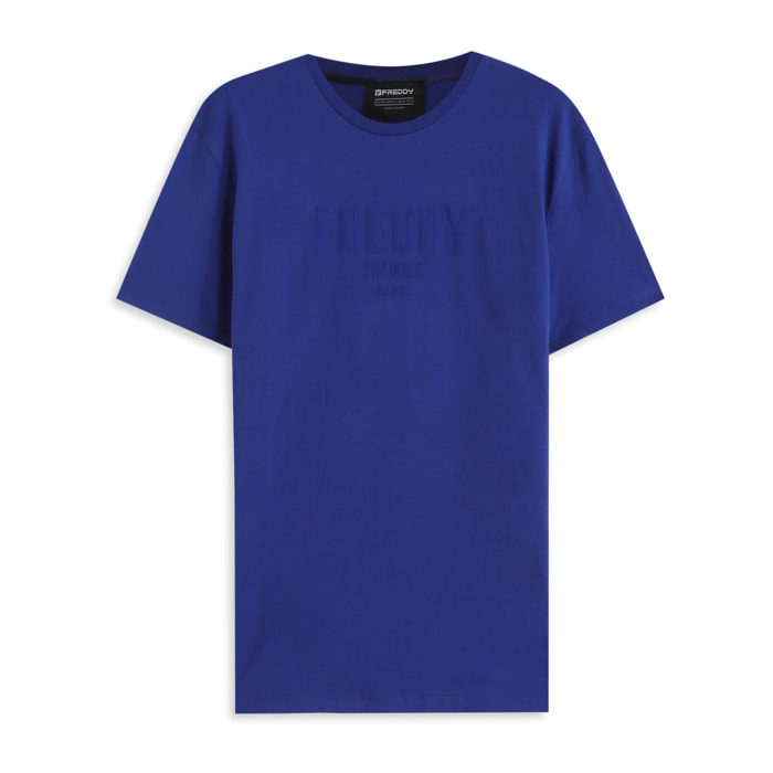 T-shirt in Cotone con Stampa frontale in tono colore