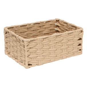 3 paniers "Tresse" beige