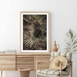 Poster tropicana mood Affiche + cadre en bois - Chêne