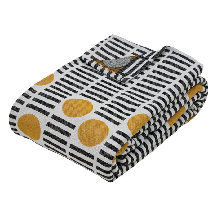 Dessus de lit Kubus noir et blanc 240x220cm