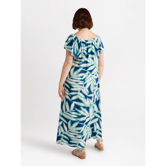 Fiorella Rubino - Vestito stampato in viscosa LENZING™ ECOVERO™ - Blu
