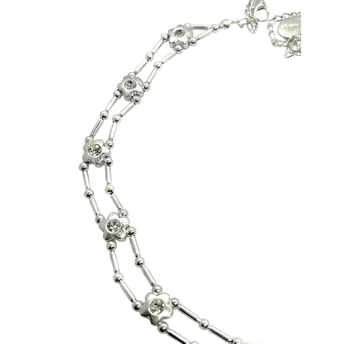 Gargantilla flores Sw en cristal plata 10µ