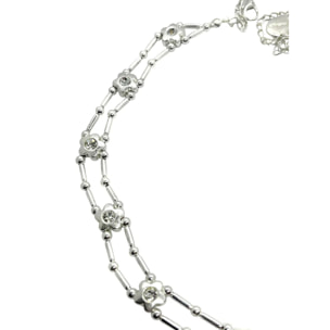 Gargantilla flores Sw en cristal plata 10µ